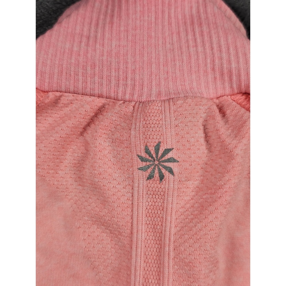 Athleta Womens Medium Coral‎ 1/4 Zip Seamless Athletic Pullover Top - Picture 8 of 9